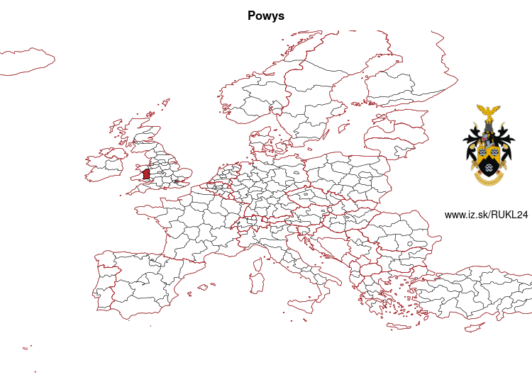 map of Powys UKL24