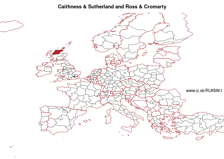 map of Caithness & Sutherland and Ross & Cromarty UKM61