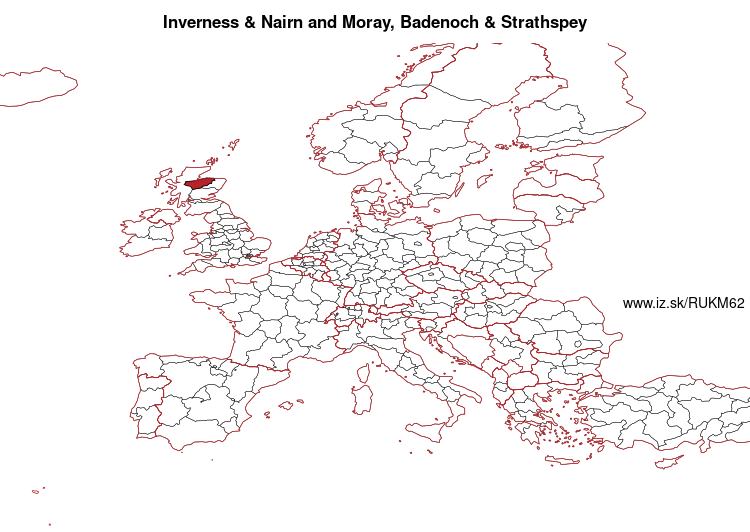 map of Inverness & Nairn and Moray, Badenoch & Strathspey UKM62