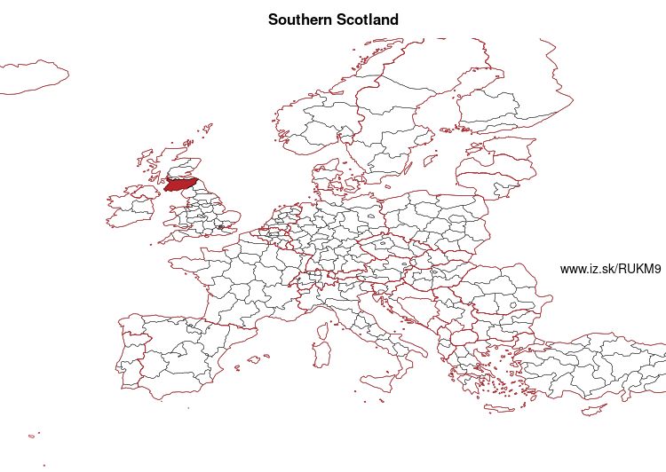 map of Southern Scotland UKM9