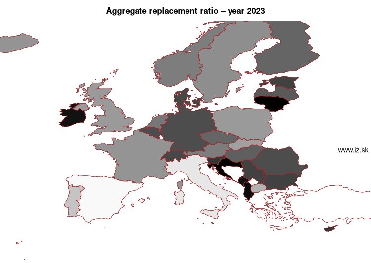 map aggregate replacement ratio in nuts 0
