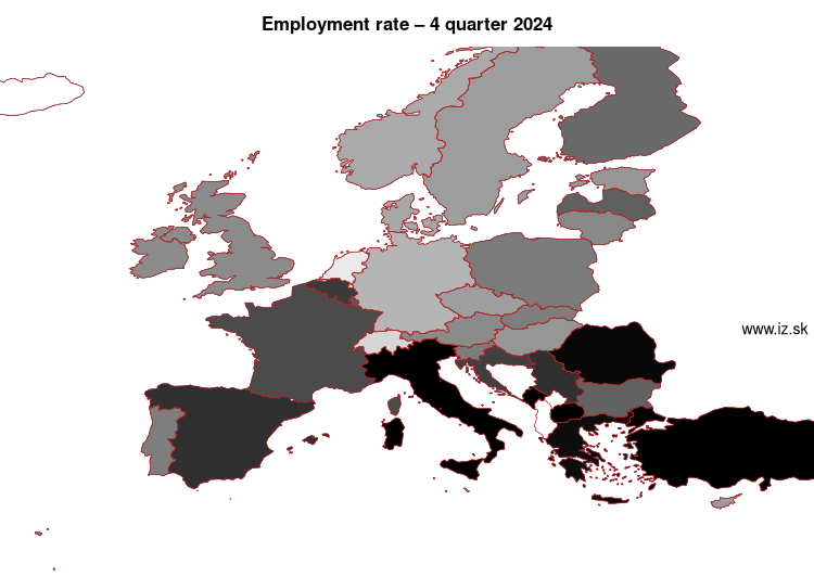 map employment rate in nuts 0