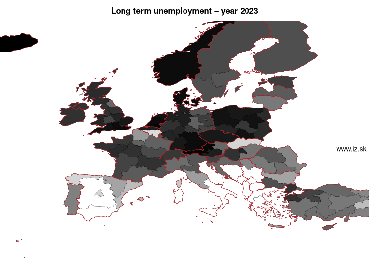 map long term unemployment in nuts 1
