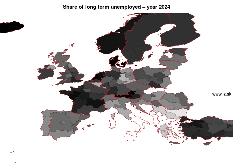 map share of long term unemployed in nuts 1