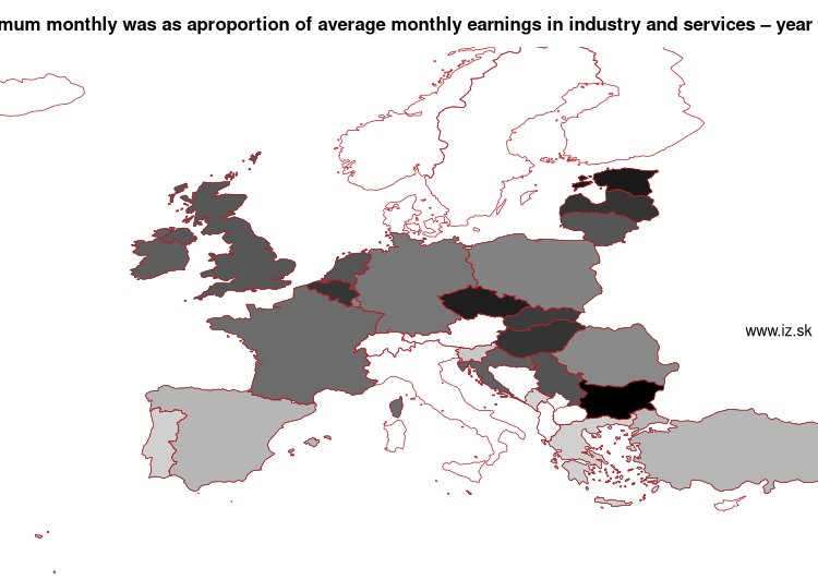 map minimum monthly was as aproportion of average monthly earnings in industry and services in nuts 0