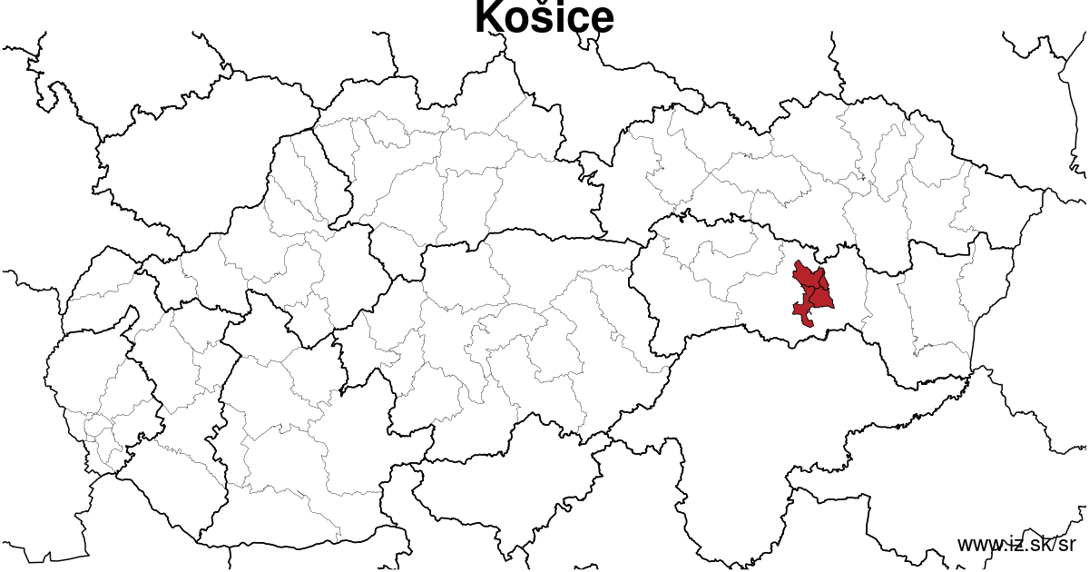 map of region Košice