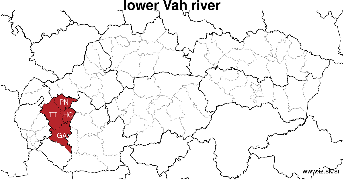 map of region lower Vah river