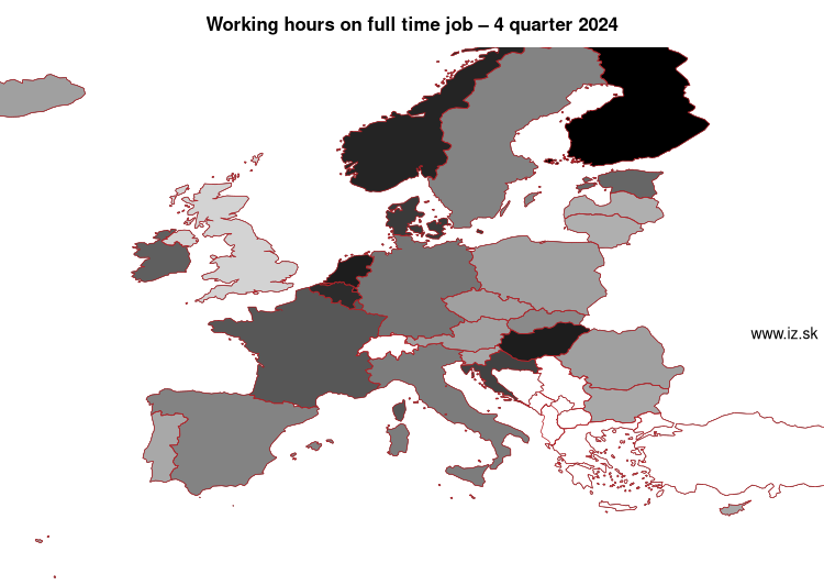 map working hours on full time job in nuts 0