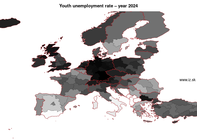 map youth unemployment rate in nuts 1