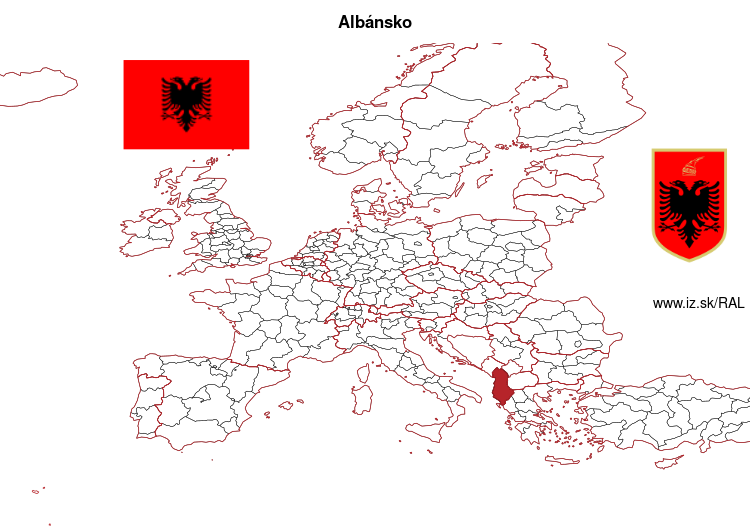 mapka Albánsko AL