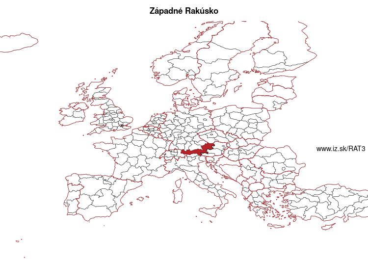 mapka Západné Rakúsko AT3