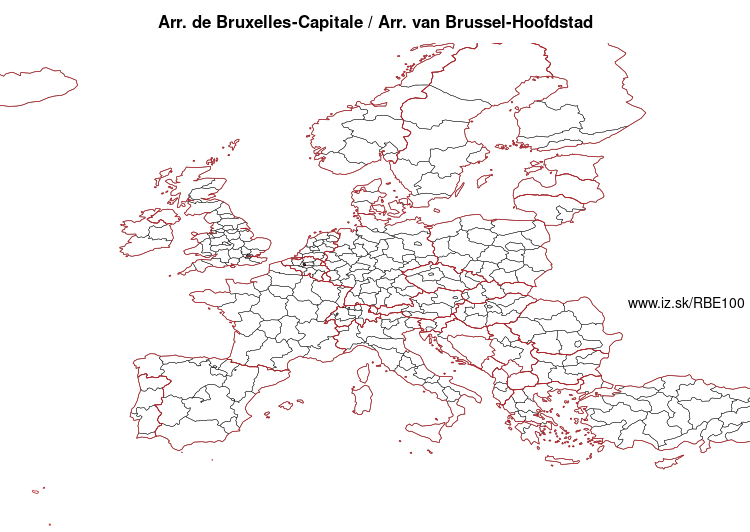 mapka Arr. de Bruxelles-Capitale / Arr. van Brussel-Hoofdstad BE100