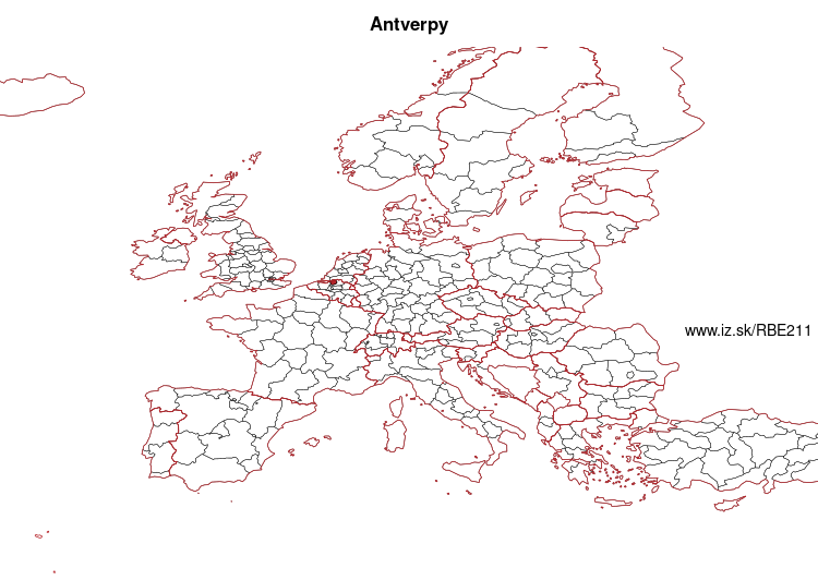 mapka Antverpy BE211