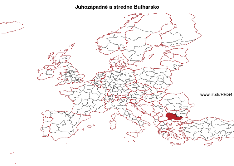 mapka Juhozápadné a stredné Bulharsko BG4