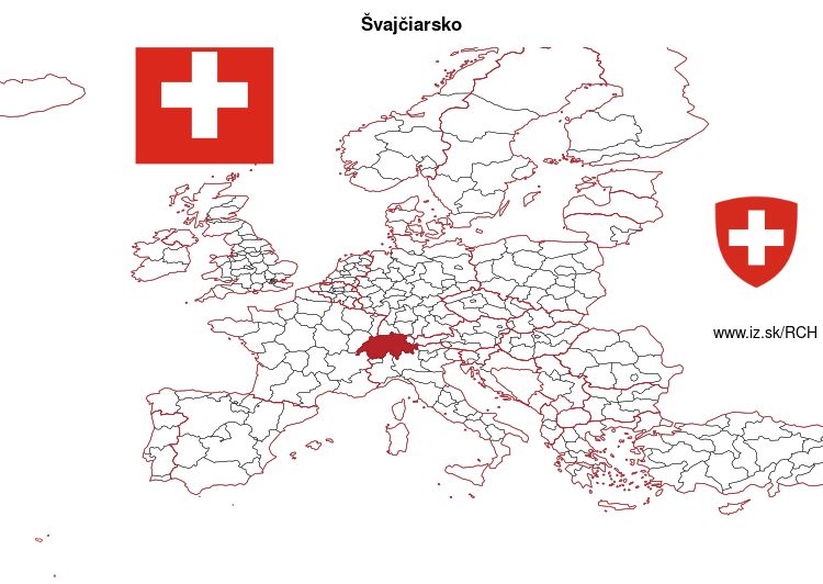 mapka Švajčiarsko CH