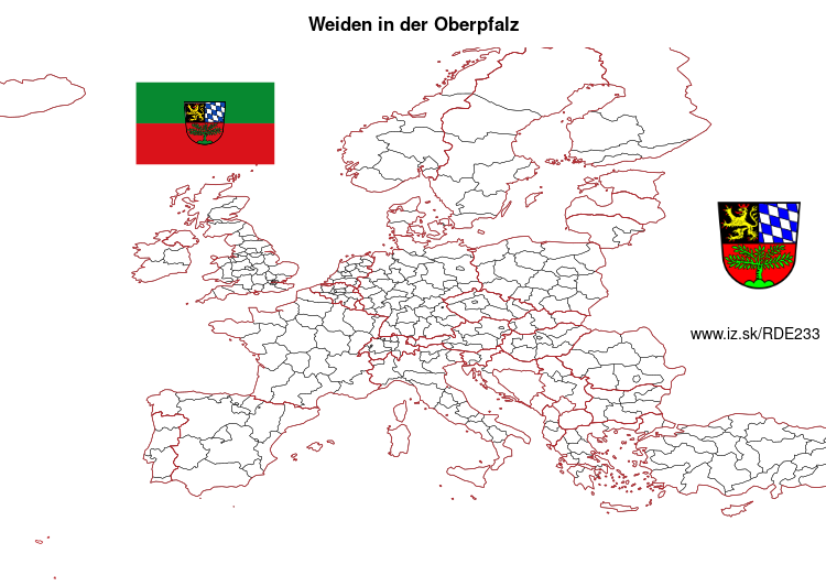 mapka Weiden in der Oberpfalz DE233