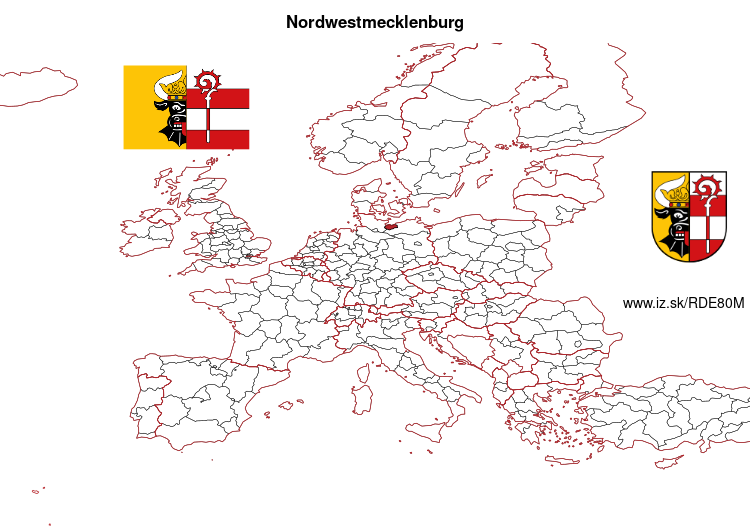 mapka Nordwestmecklenburg DE80M