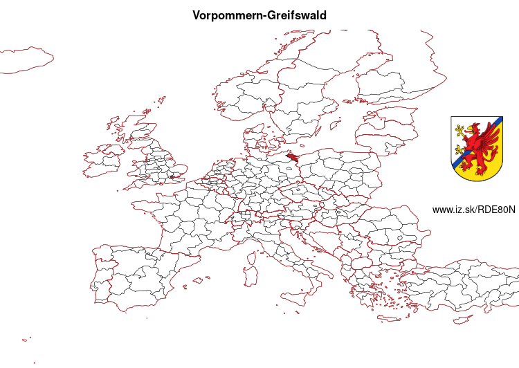 mapka Vorpommern-Greifswald DE80N