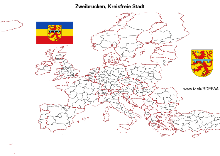 mapka Zweibrücken, Kreisfreie Stadt DEB3A