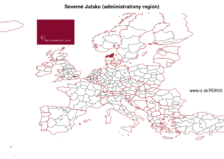 mapka Severné Jutsko (administratívny región) DK05