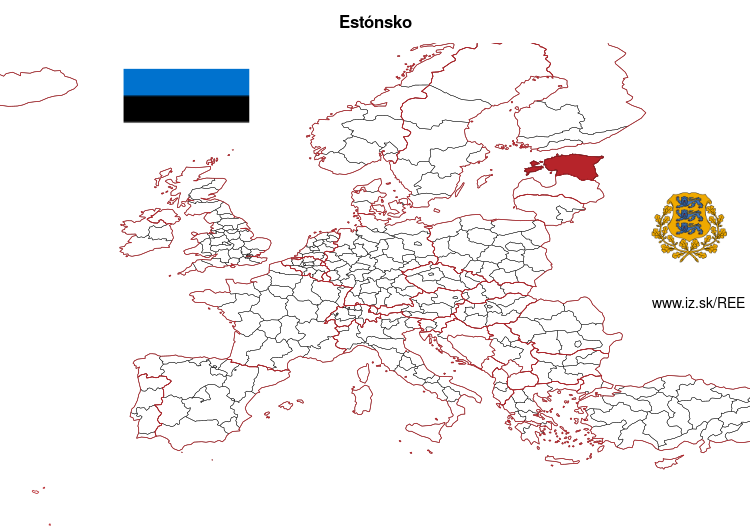 mapka Estónsko EE