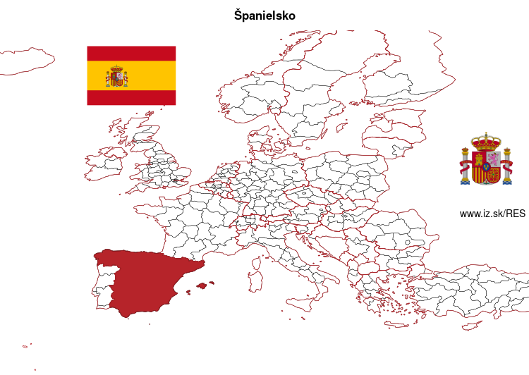 mapka Španielsko ES