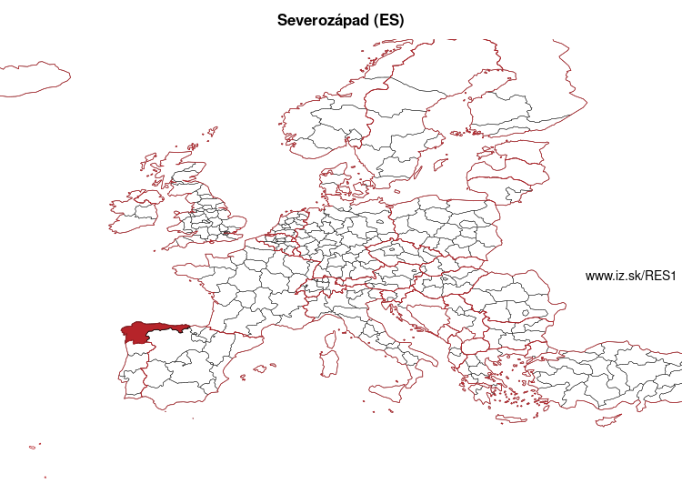 mapka Severozápad (ES) ES1