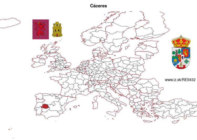 mapka Cáceres ES432