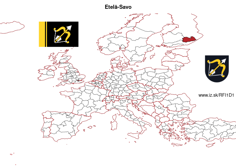 mapka Etelä-Savo FI1D1