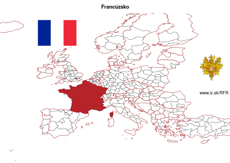 mapka Francúzsko FR