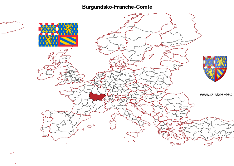 mapka Burgundsko-Franche-Comté FRC
