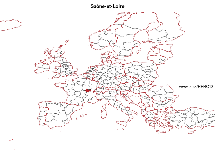 mapka Saône-et-Loire FRC13