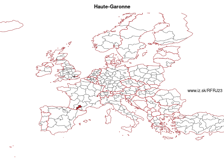 mapka Haute-Garonne FRJ23