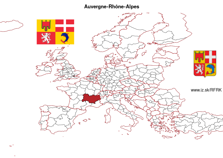mapka Auvergne-Rhône-Alpes FRK