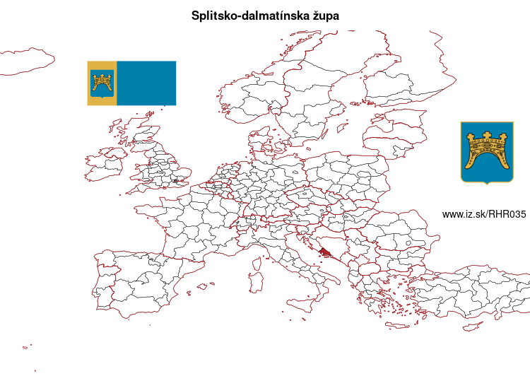 mapka Splitsko-dalmatínska župa HR035