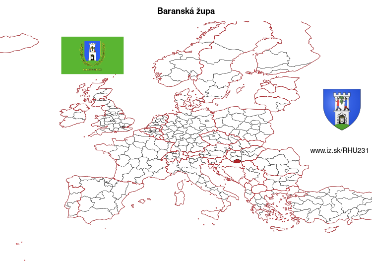 mapka Baranská župa HU231