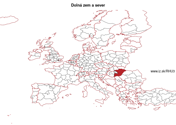 mapka Dolná zem a sever HU3