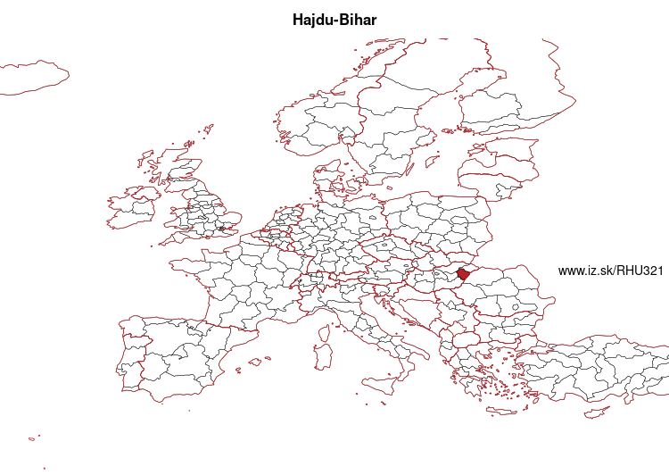 mapka Hajducko-bihárska župa HU321