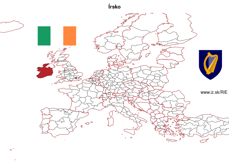 mapka Írsko IE