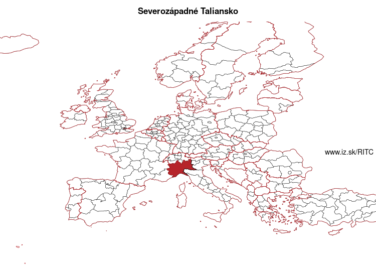 mapka Severozápadné Taliansko ITC