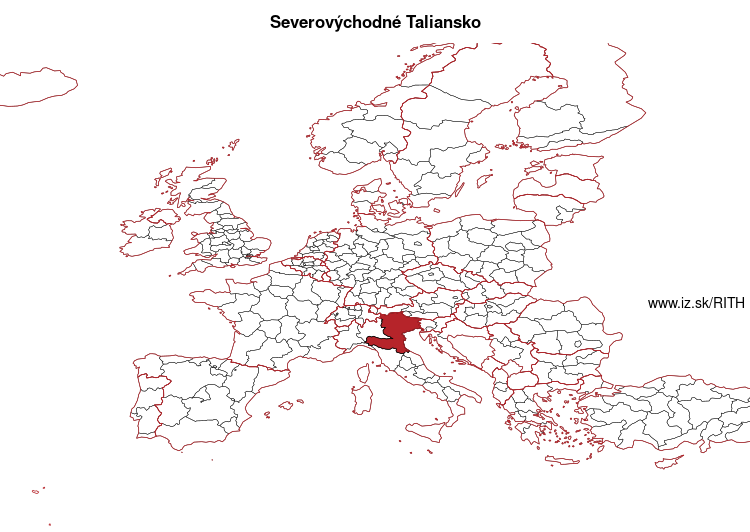 mapka Severovýchodné Taliansko ITH