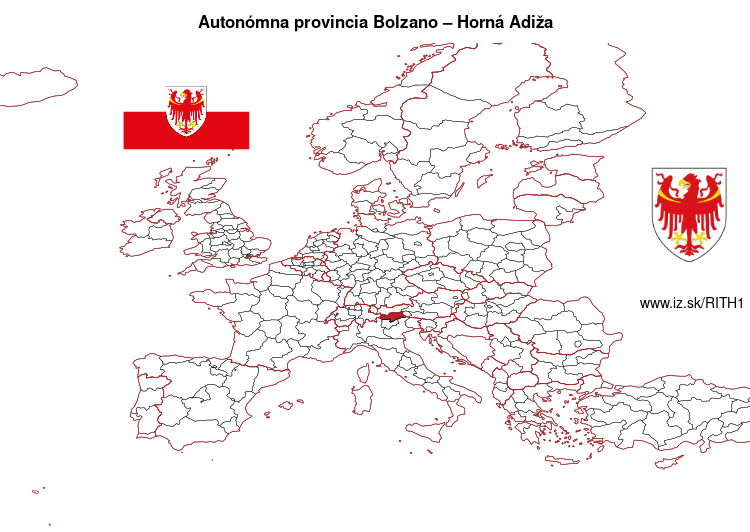 mapka Autonómna provincia Bolzano – Horná Adiža ITH1