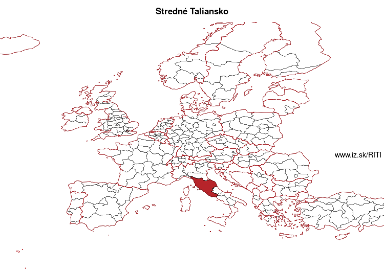mapka Stredné Taliansko ITI