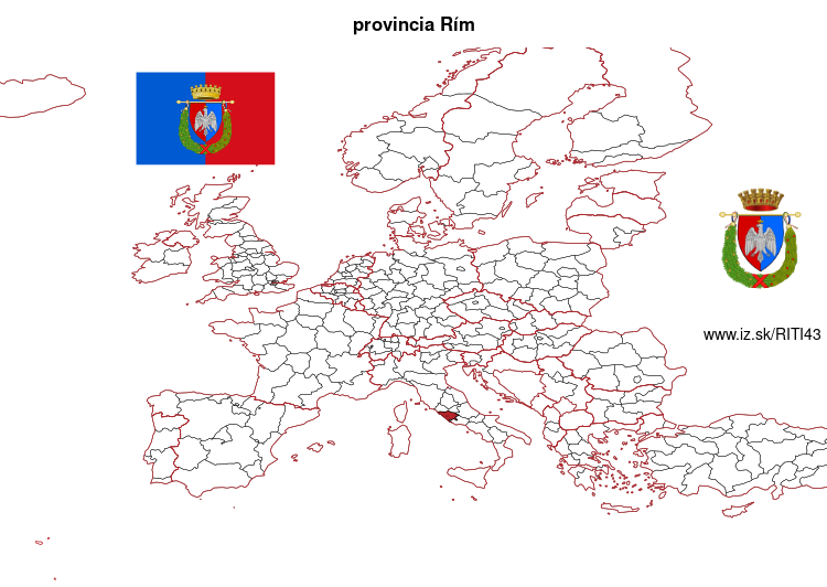 mapka provincia Rím ITI43