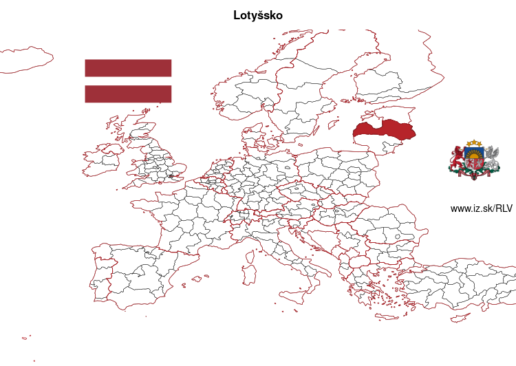 mapka Lotyšsko LV