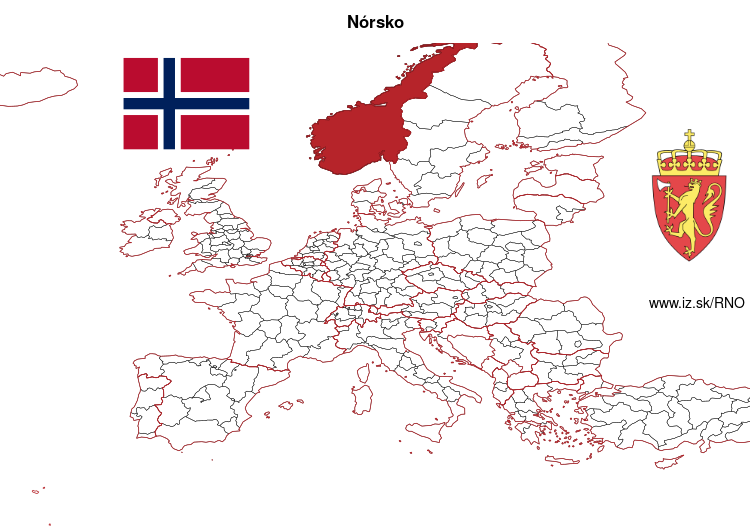 mapka Nórsko NO