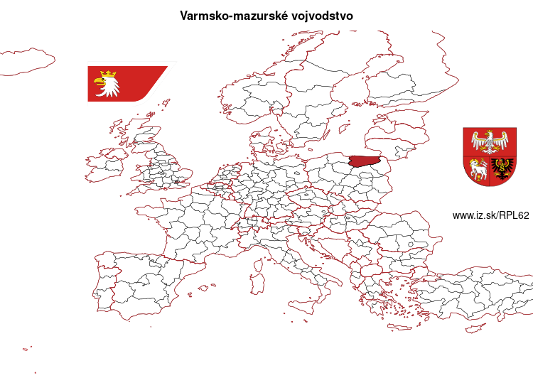 mapka Varmsko-mazurské vojvodstvo PL62