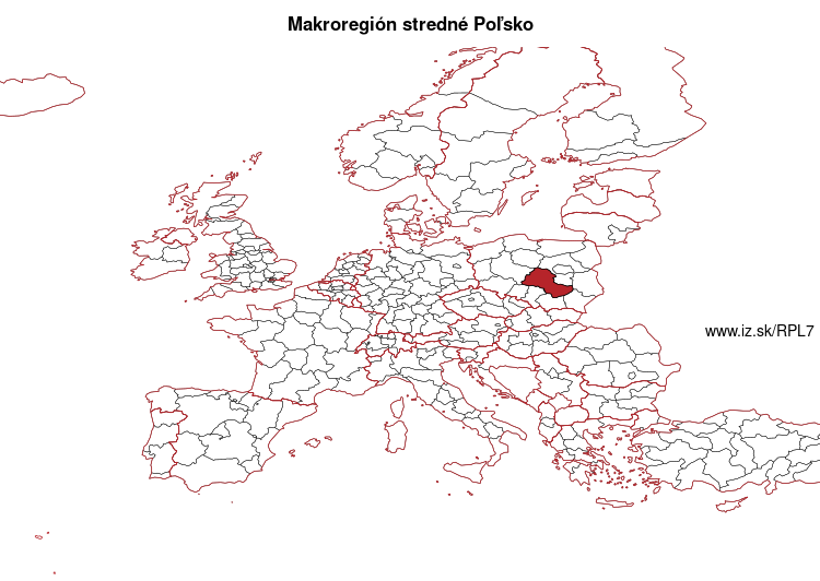 mapka MAKROREGION CENTRALNY PL7