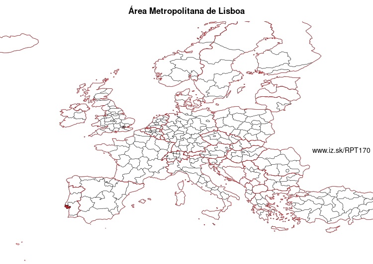 mapka Área Metropolitana de Lisboa PT170