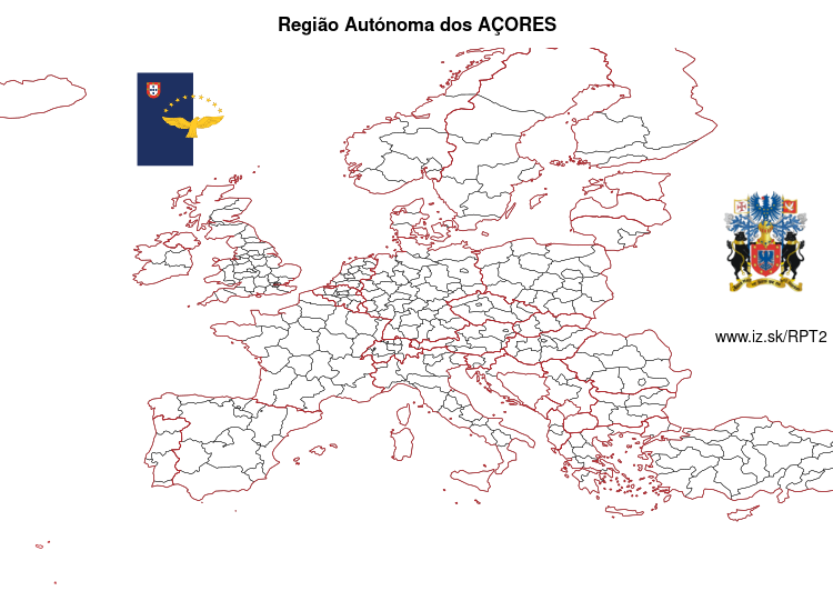 mapka Região Autónoma dos AÇORES PT2